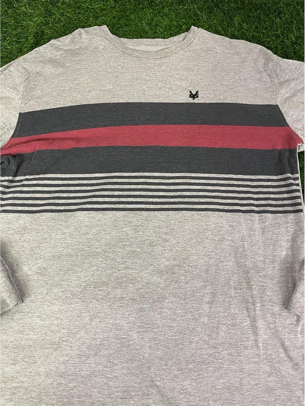 Y2K Style Zoo York Gray Striped Long Sleeve Shirt Mens Size 2XL - Picture 2 of 9